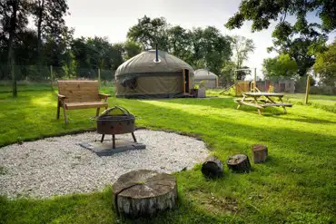 Outdoor area of yurt