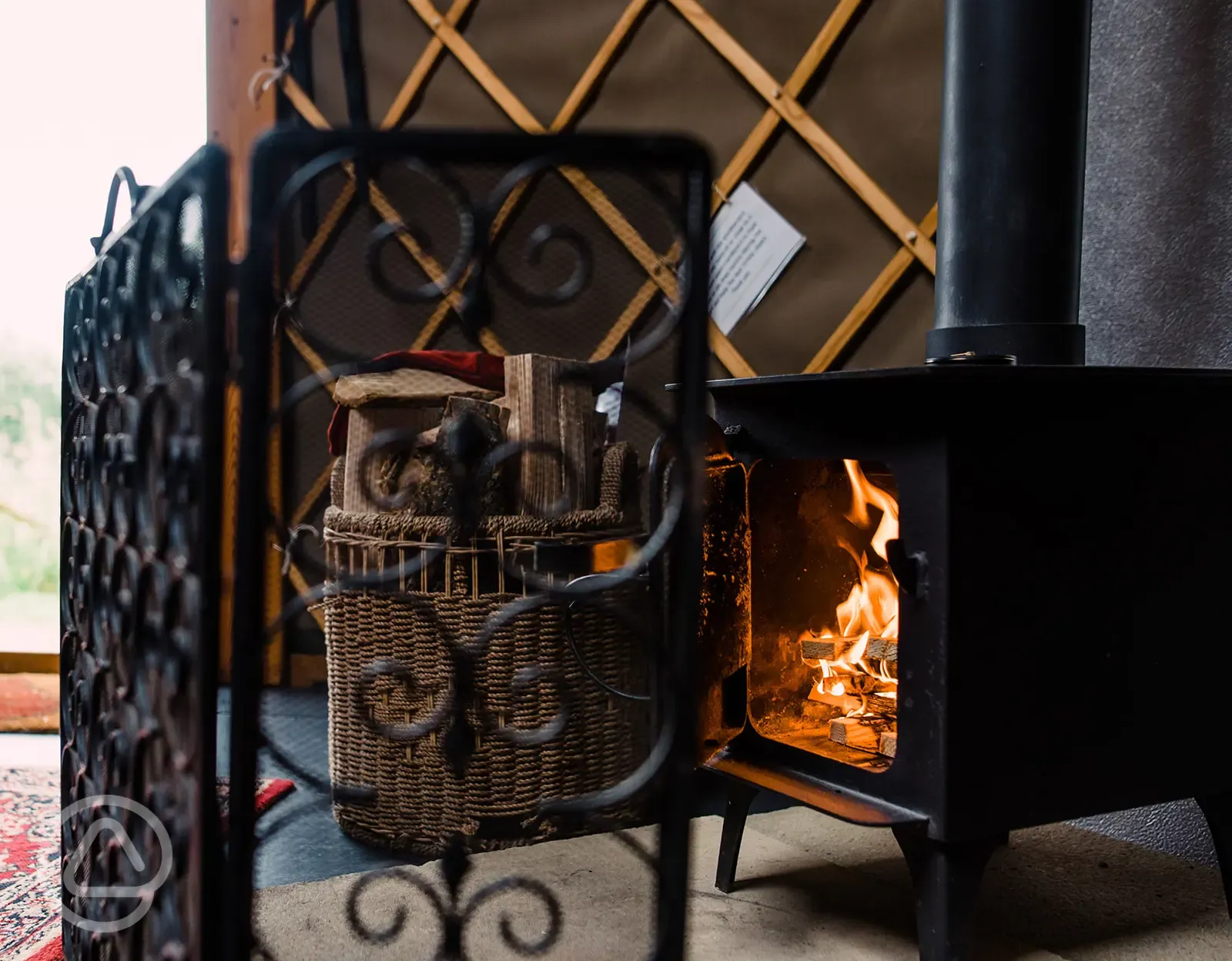 A woodburner to keep your yurt warm and cosy