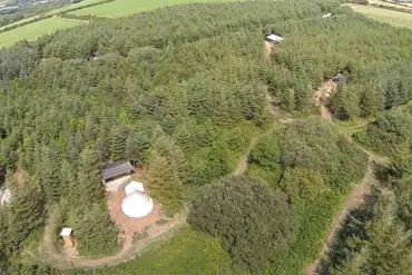 Aerial view of the campsite