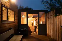 Kitchen area at night