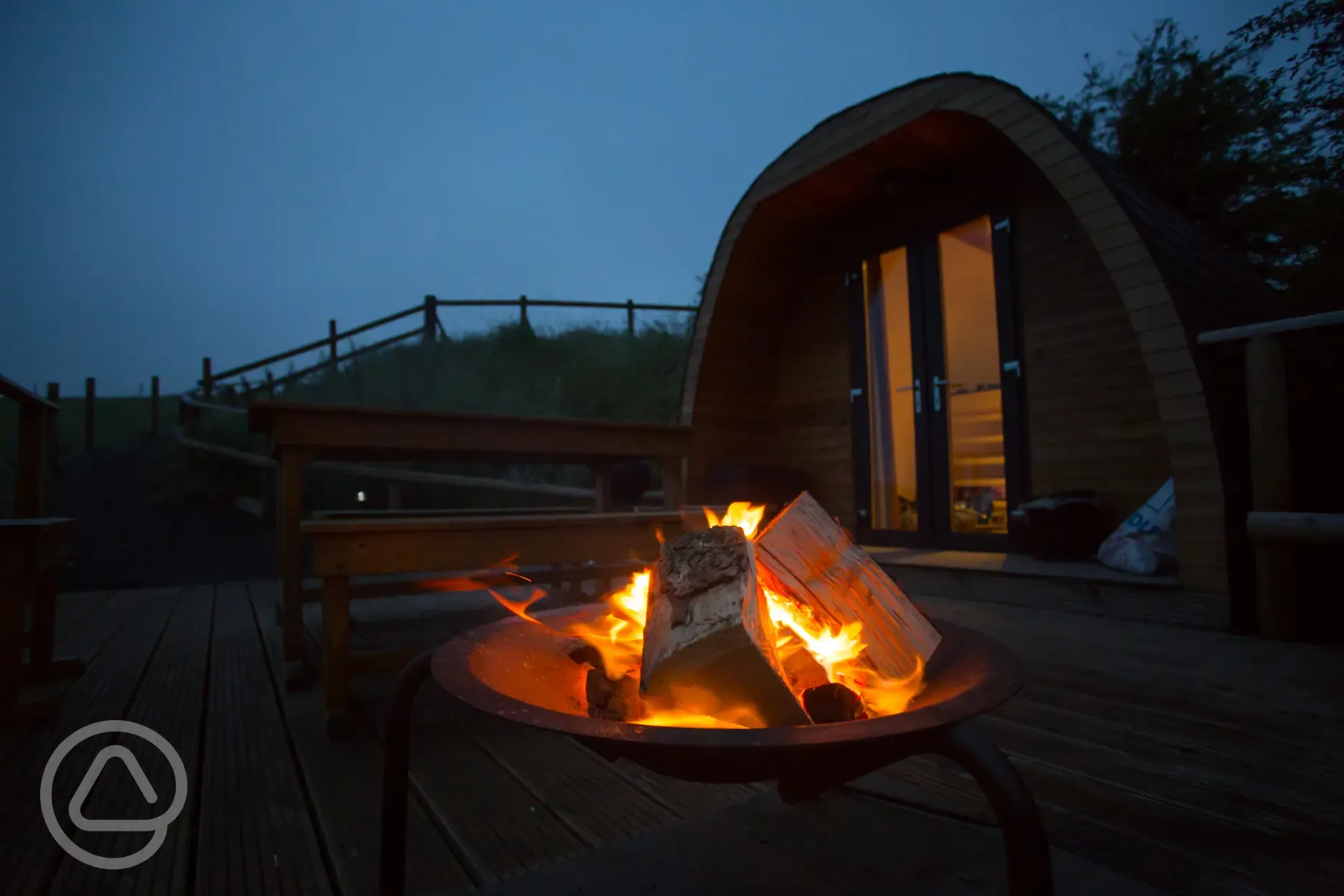 Lavender pod at night