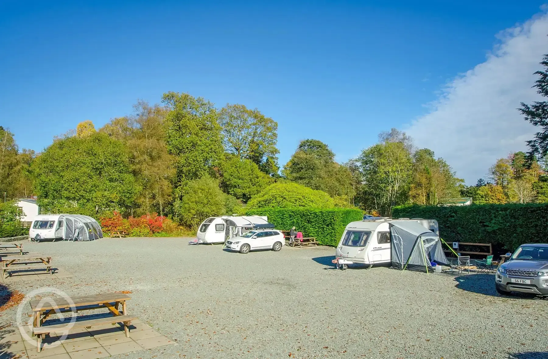 Premium hardstanding pitches with optional electric