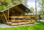 Safari tents with private deck areas with furniture