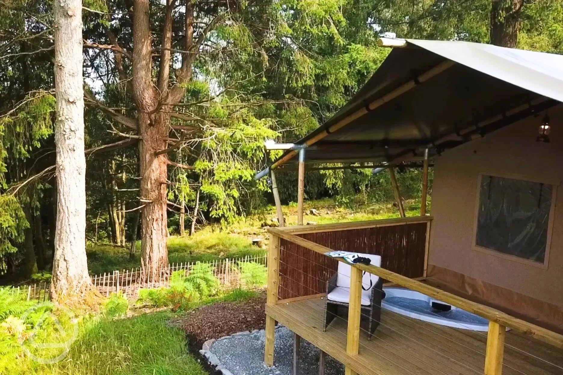 Luxury adult only safari tents with built-in hot tubs