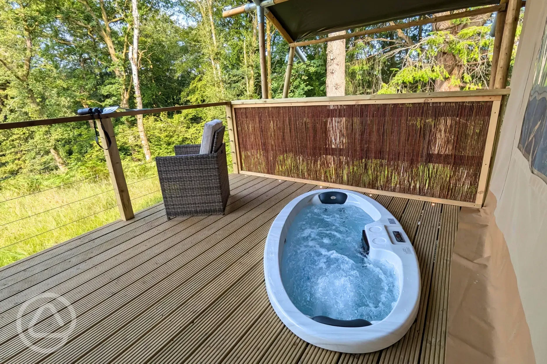 Luxury adult only safari tents with built-in hot tubs