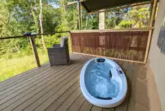 Luxury adult only safari tents with built-in hot tubs