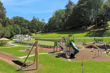 Play park with areas for different ages and a 30m long zipwire