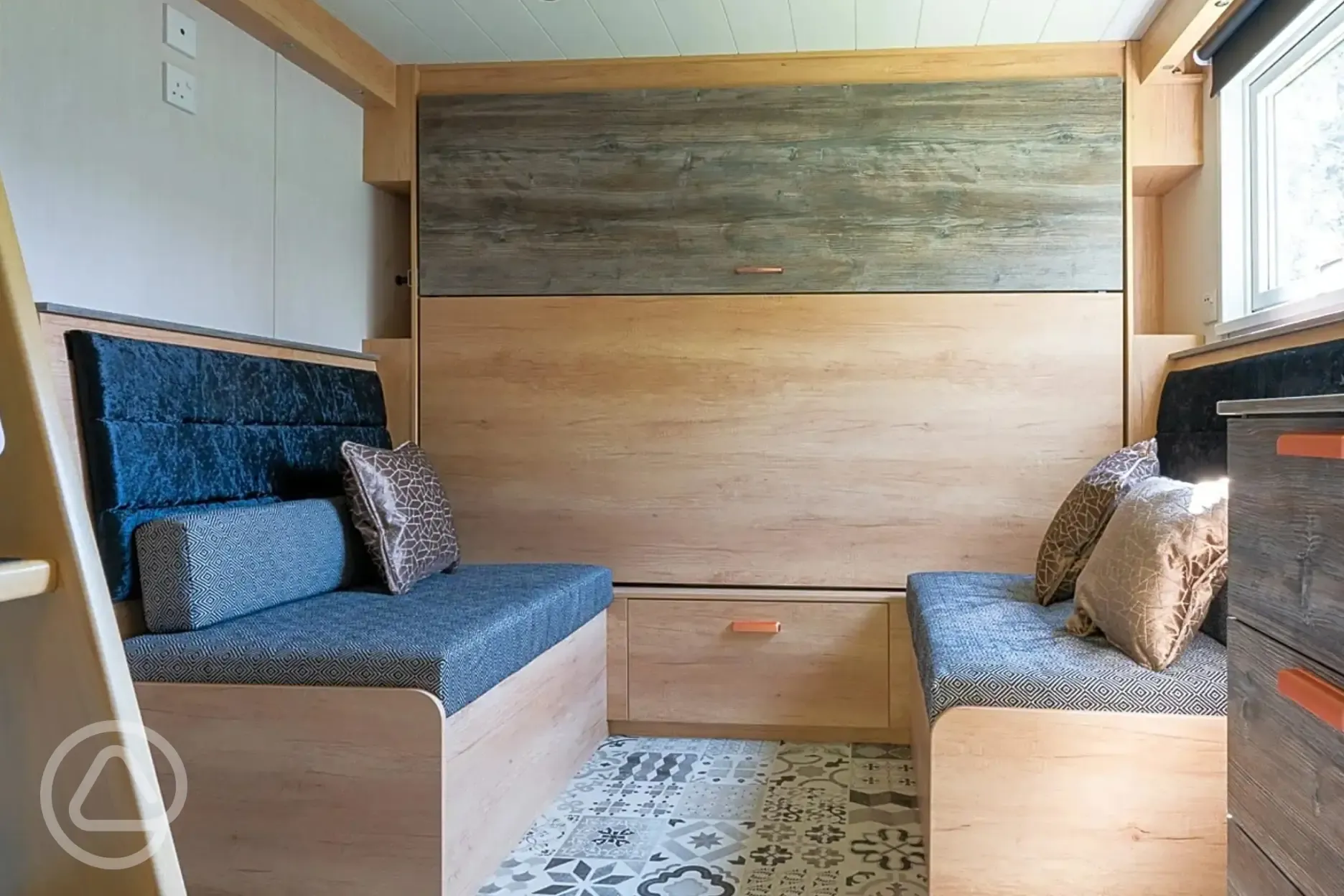 Family hideaway dining area that converts to a double bed