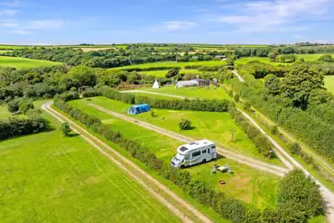 Aerial of the grass meadow pitches