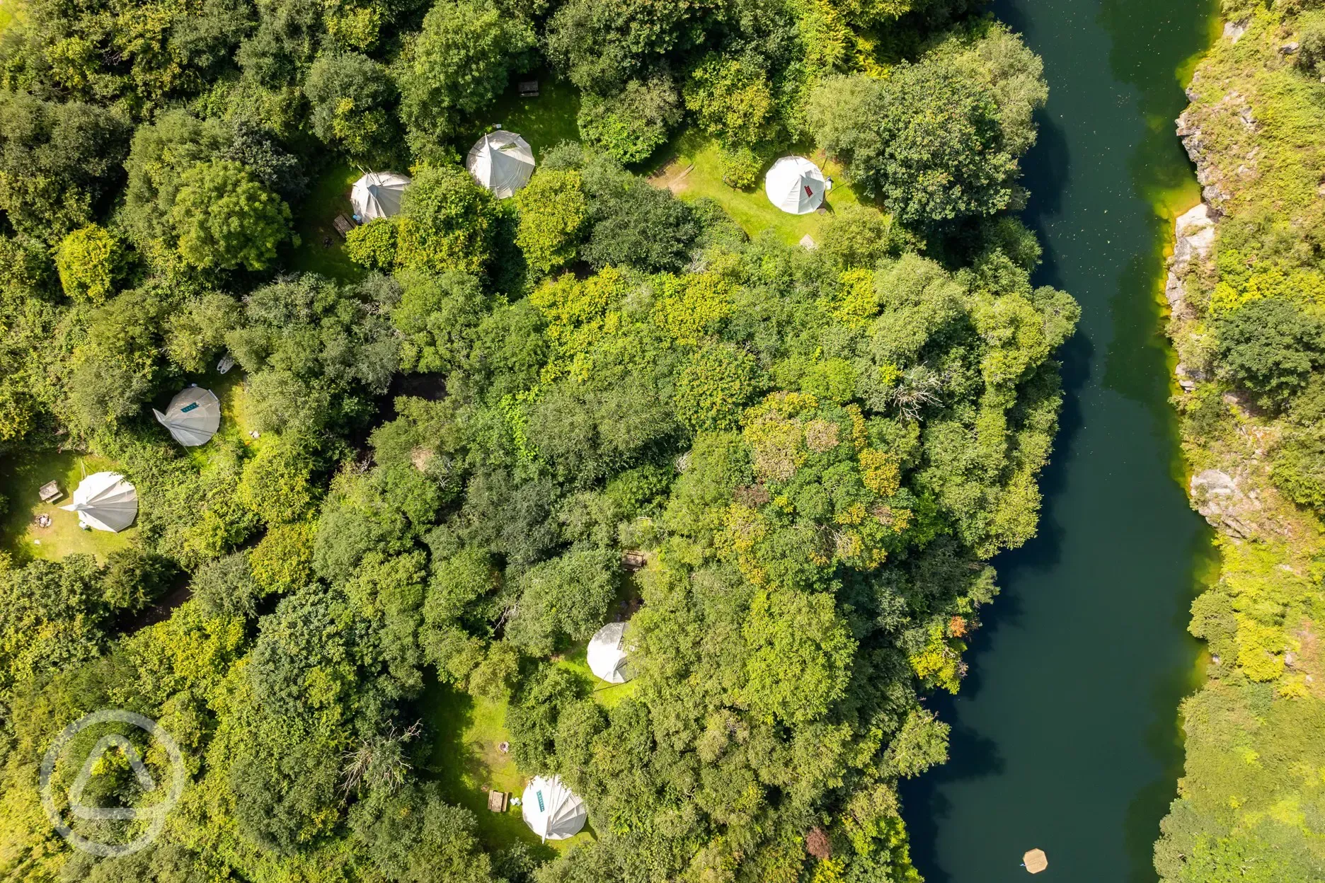 Aerial of the tipis