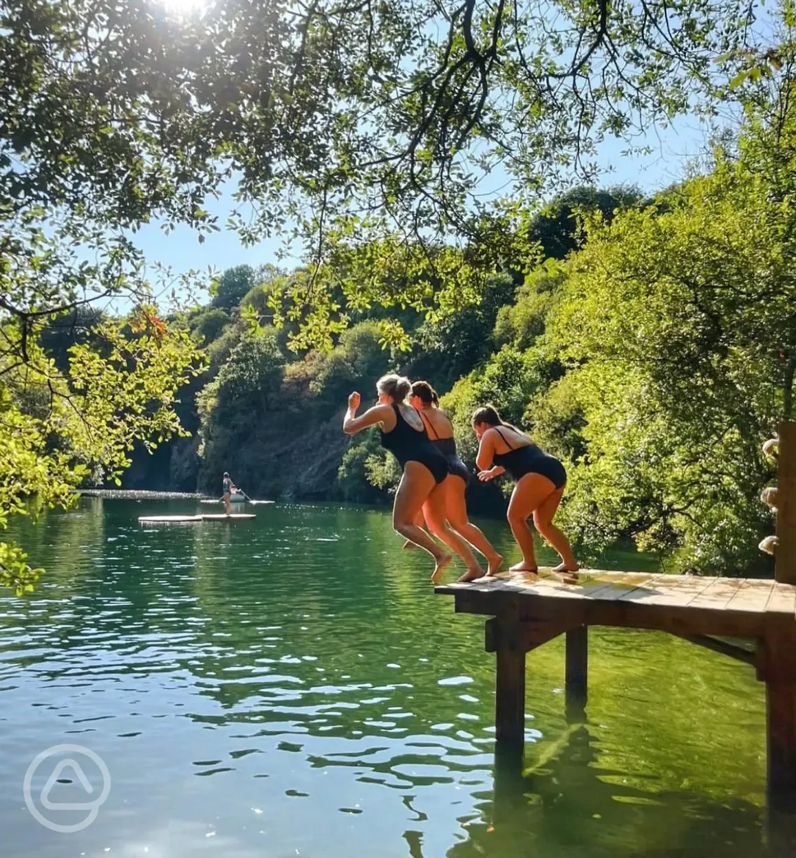 Wild swimming at Cornish Tipi's lake 