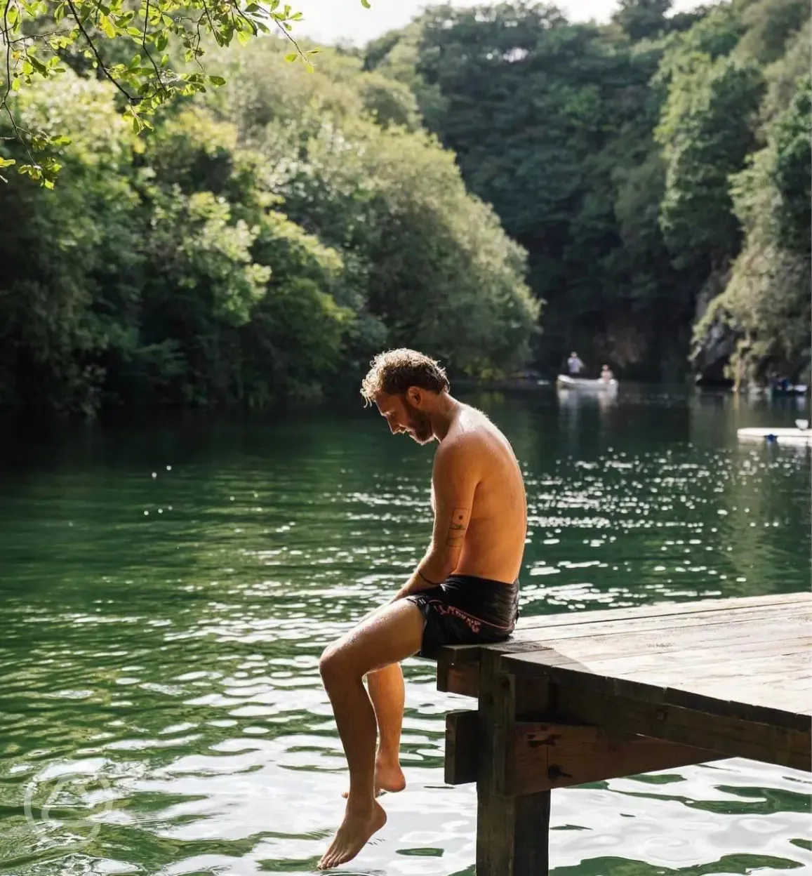 Wild swimming at Cornish Tipi's lake 