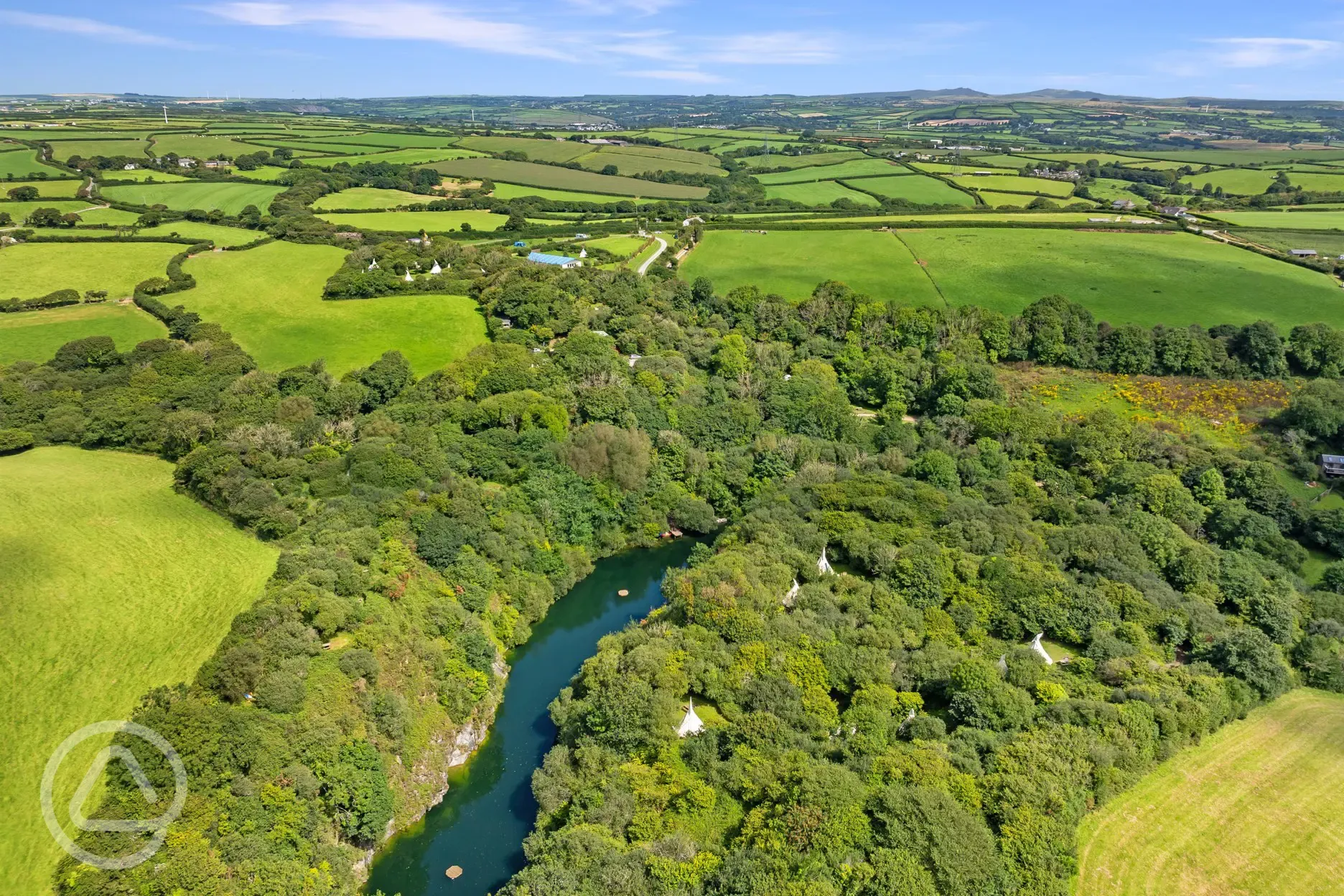 Aerial of the site and lake