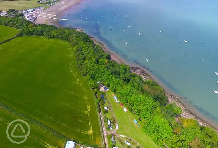 Aerial of Point Farm Campsite by Milford Haven