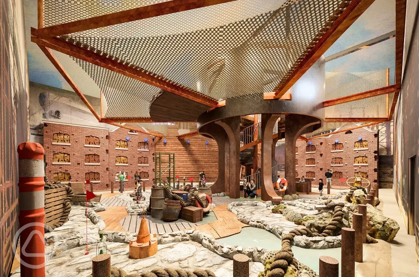 The Dockyard indoor activities - adventure golf, bounce play and wall climbing