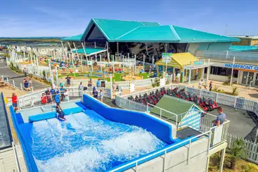 Outdoor activities including the Wave Rider and Dino Cars