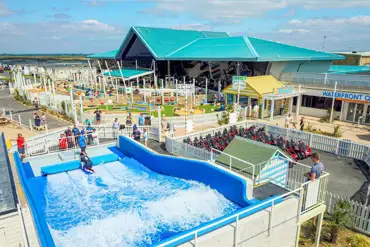 Outdoor activities including the Wave Rider and Dino Cars
