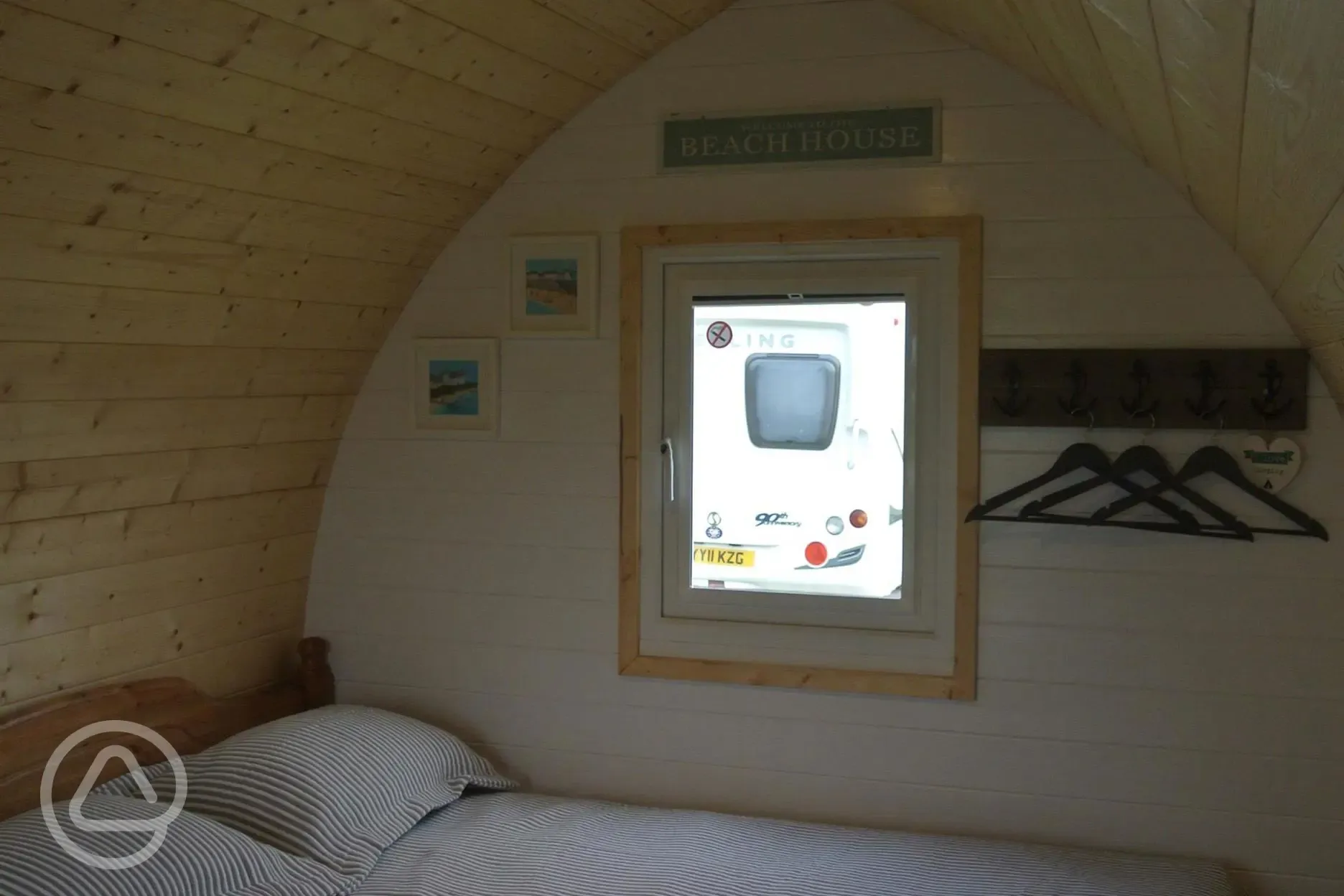 Interior of Pod with King size bed