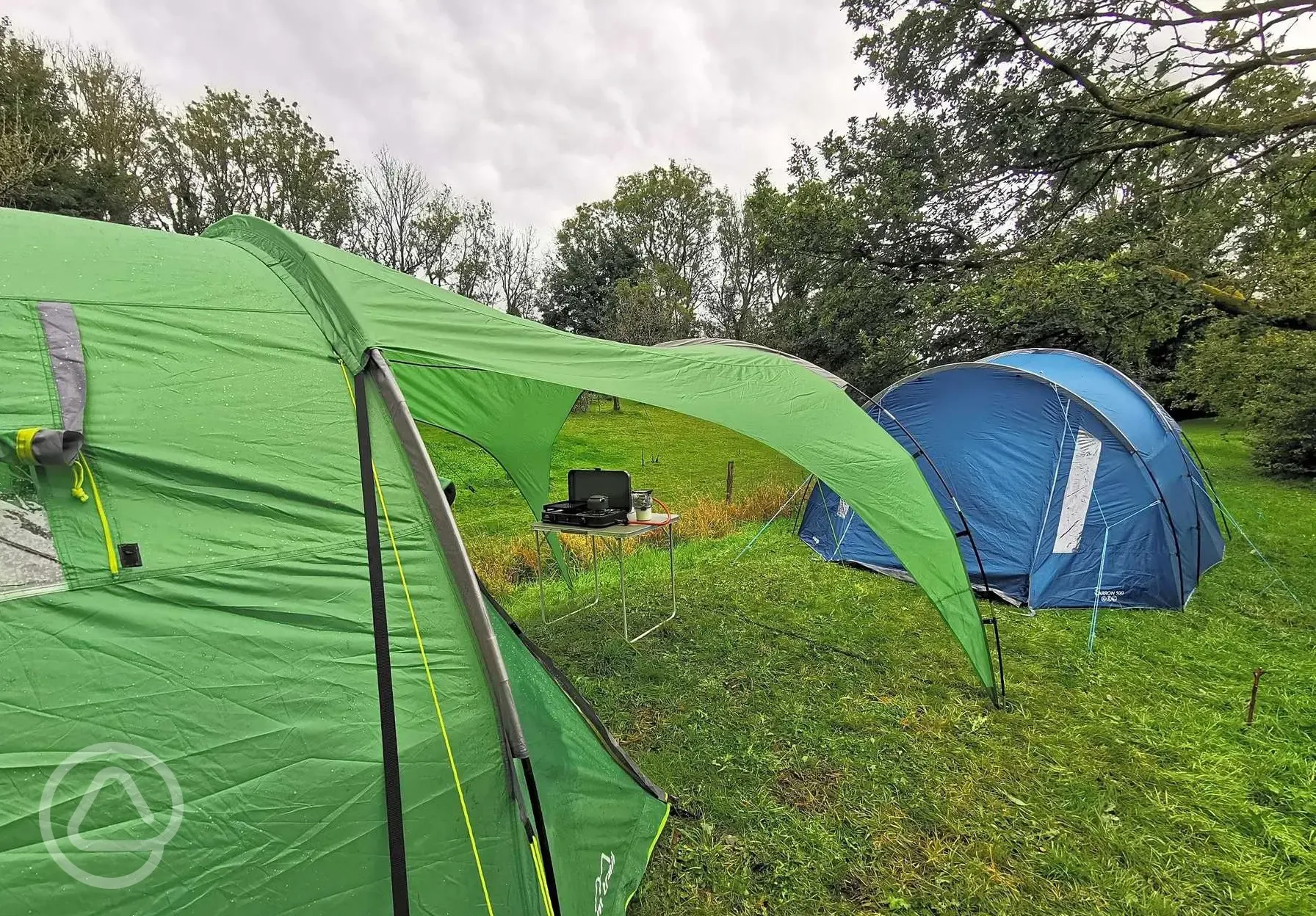 Non electric grass tent pitches