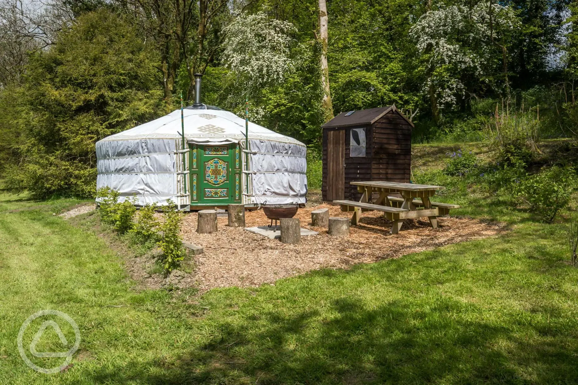 Yurt and outdoor seating area