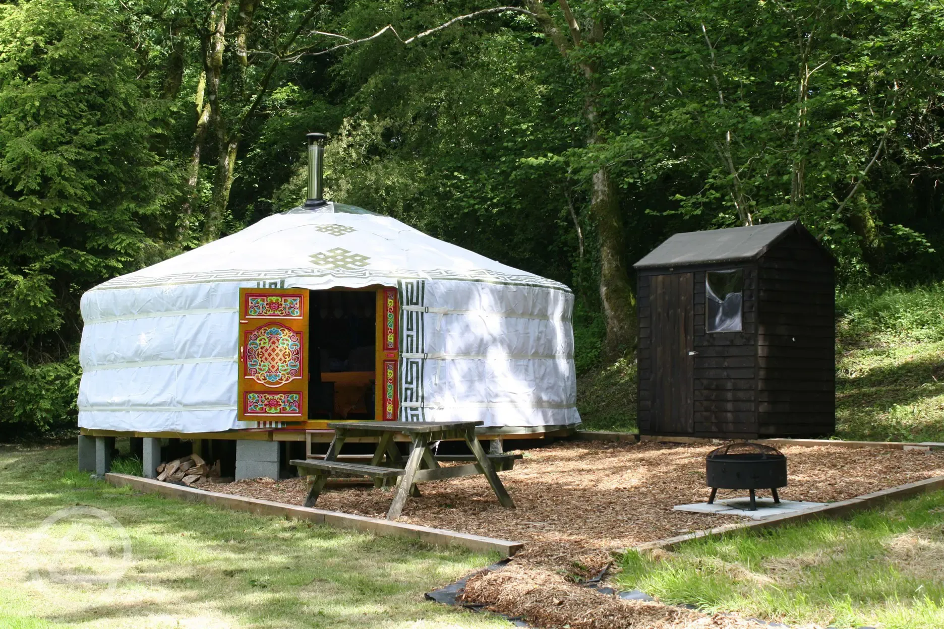 Yurt and outdoor seating area