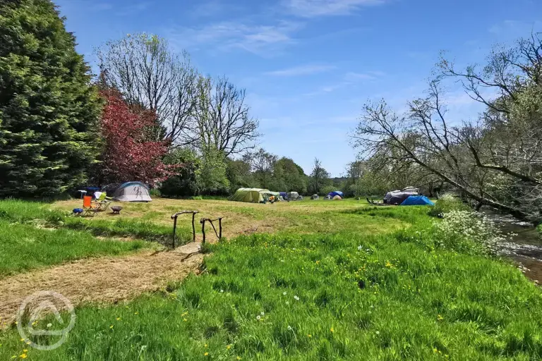 Non electric grass tent pitches