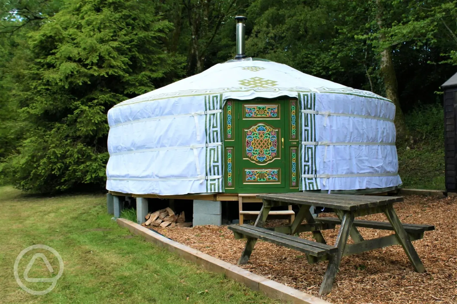 Yurt and outdoor seating area