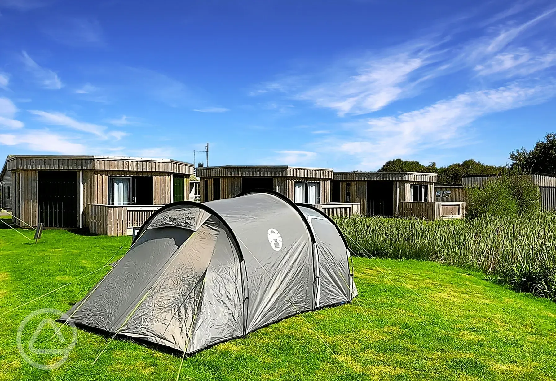 Grass tent pitches