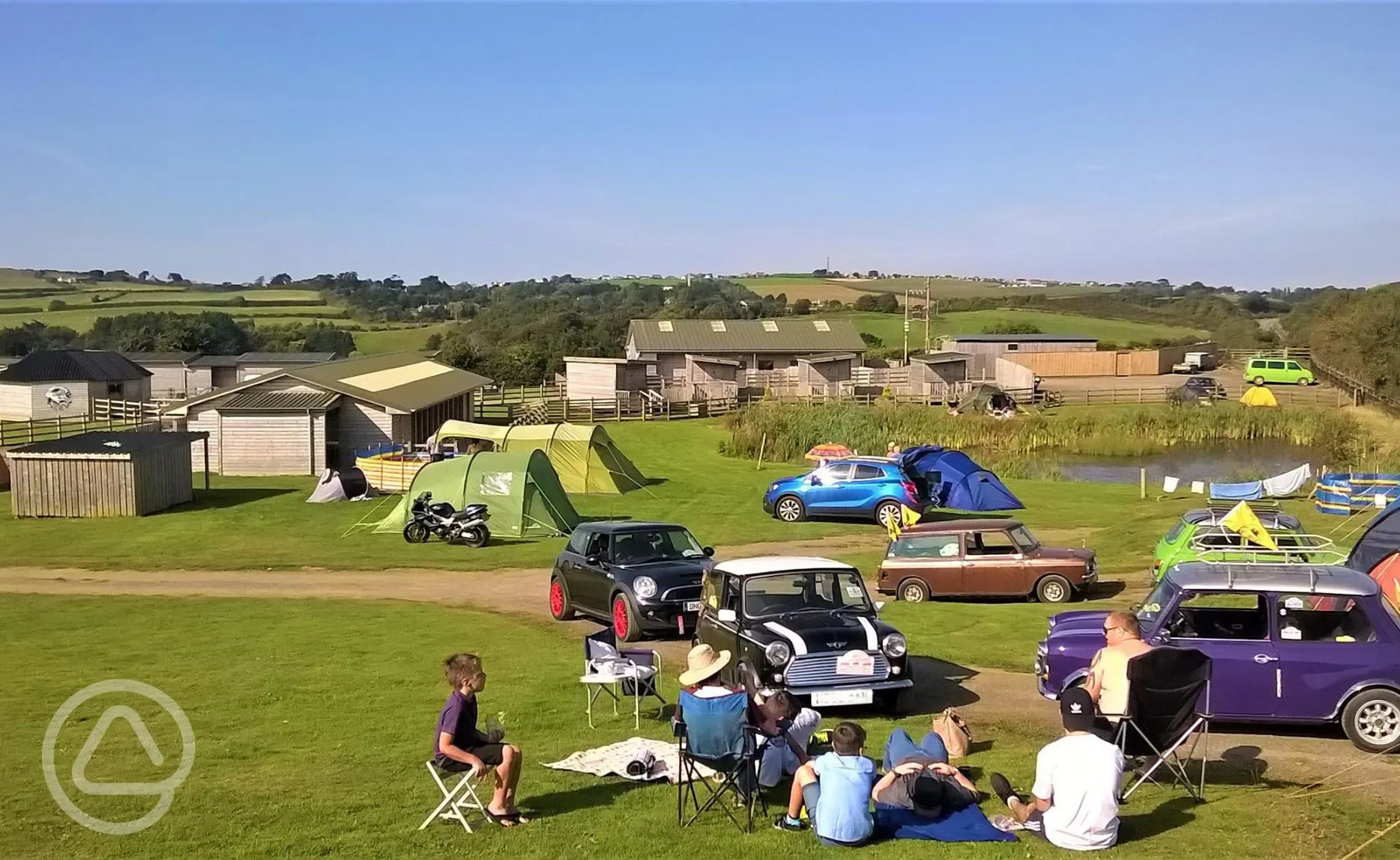 Grass tent pitches