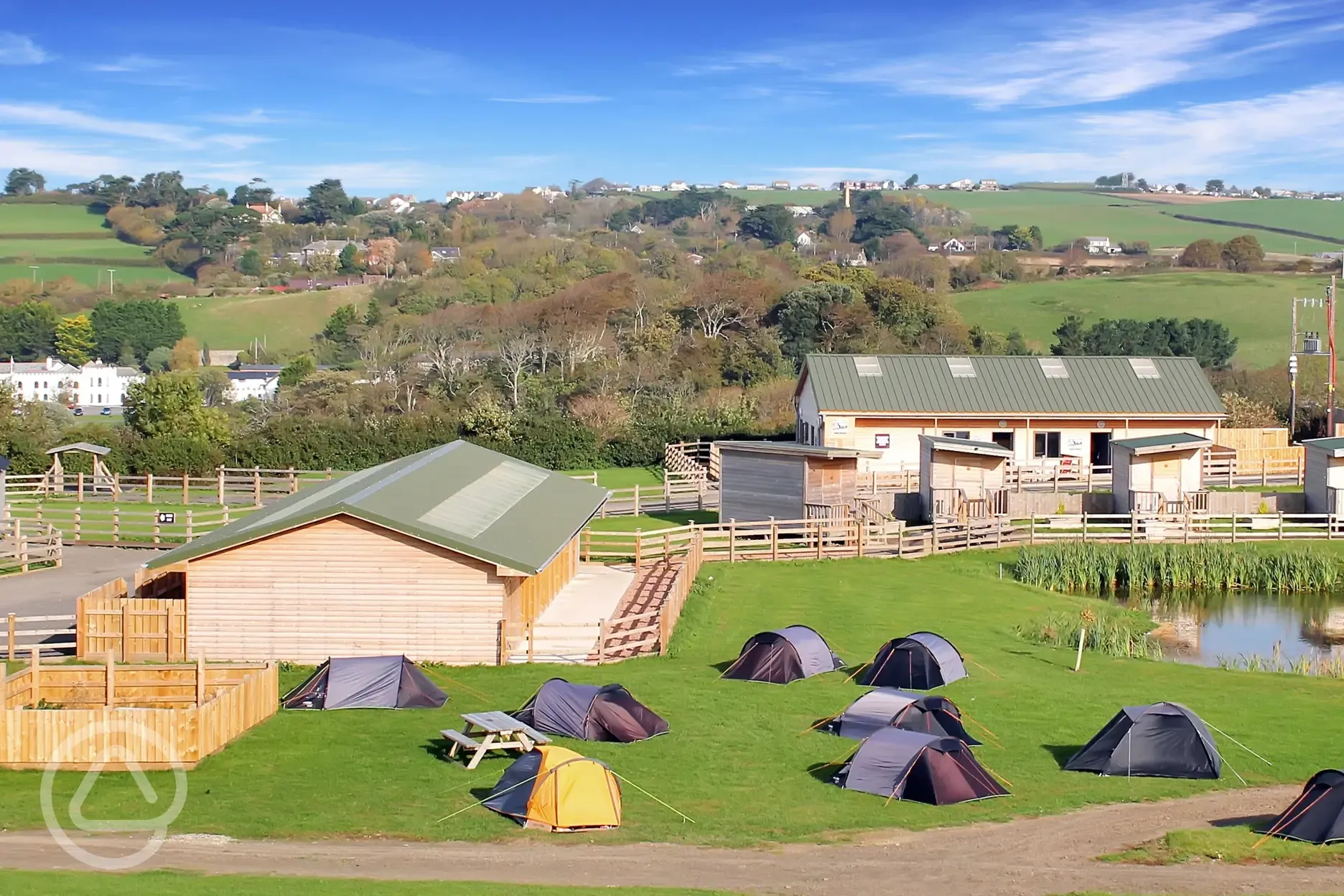 Grass tent pitches