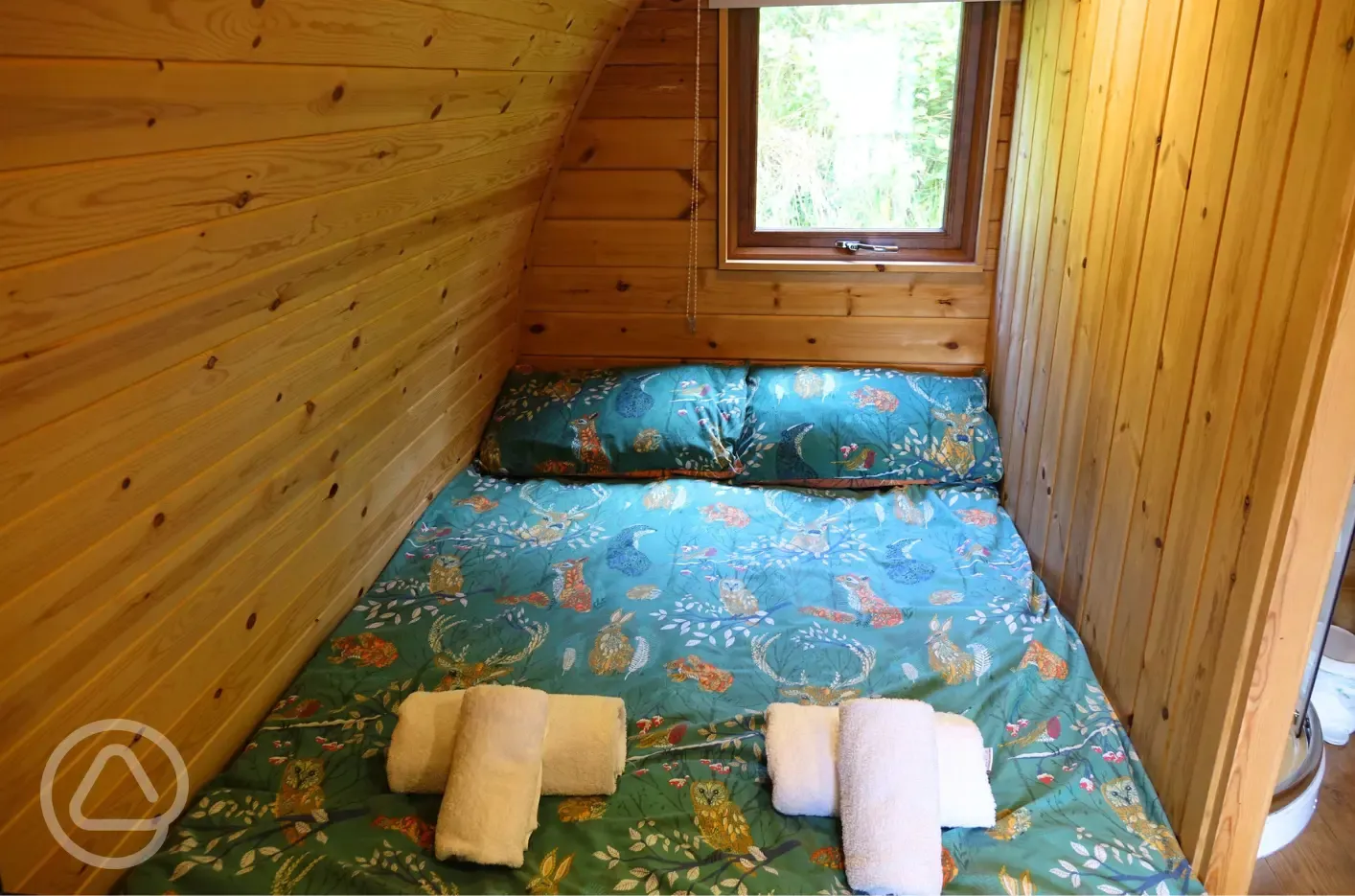 Wee Lodge glamping pod double bed