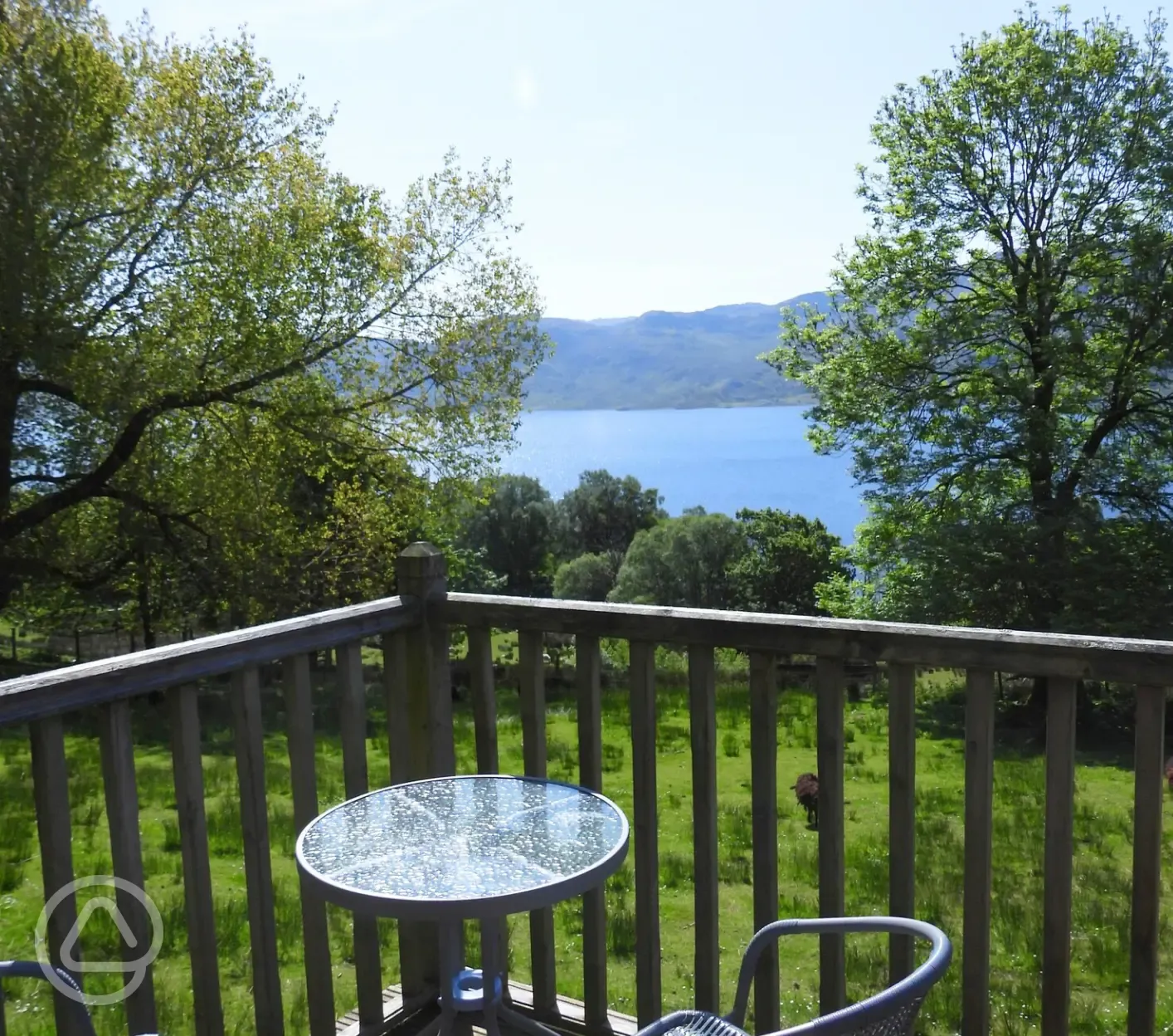 Wee Lodge glamping pod decking and views