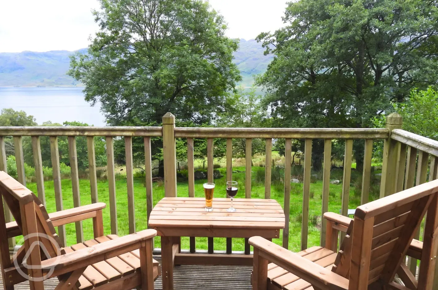 Wee Lodge glamping pod decking and views
