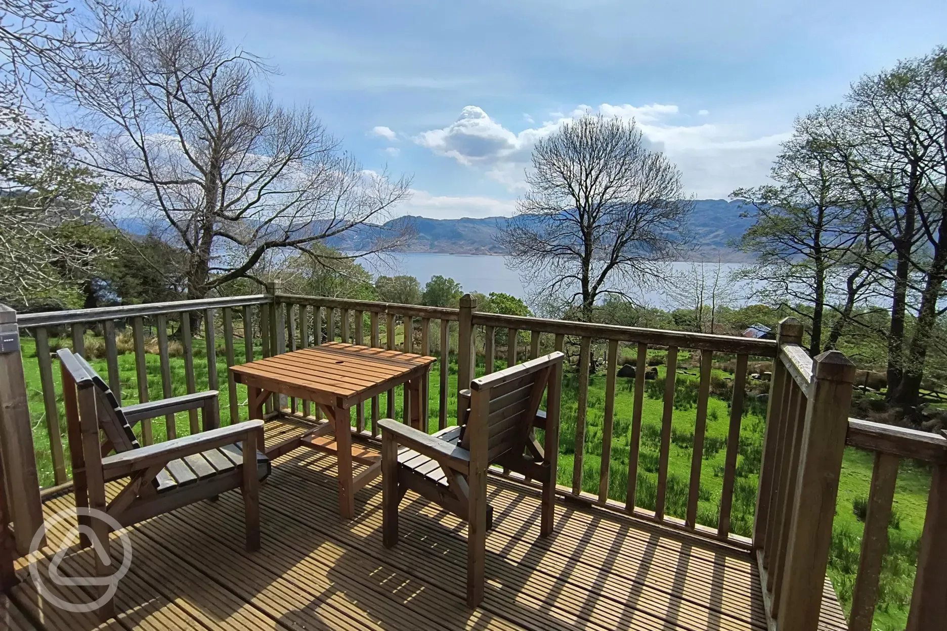 Wee Lodge glamping pod decking and views