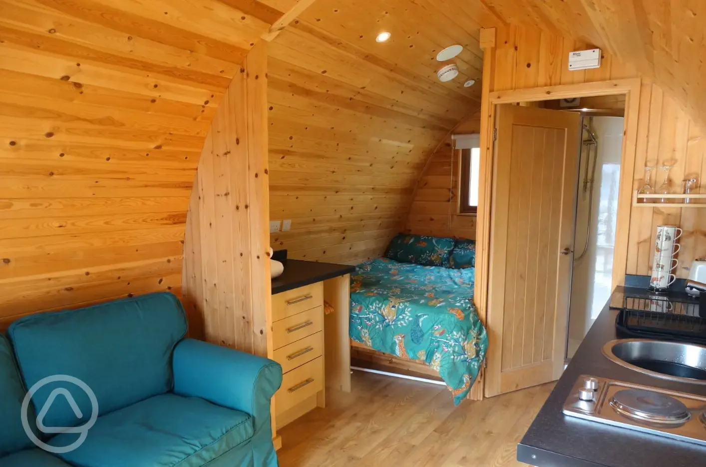 Wee Lodge glamping pod interior