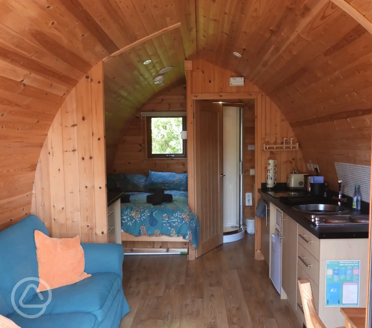 Wee Lodge glamping pod interior