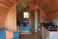 Wee Lodge glamping pod interior Wee Lodge glamping pod interior