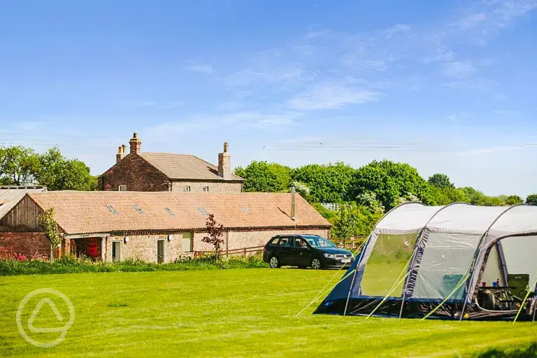 Grass tent pitches