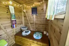 Shepherd's hut private compost loo