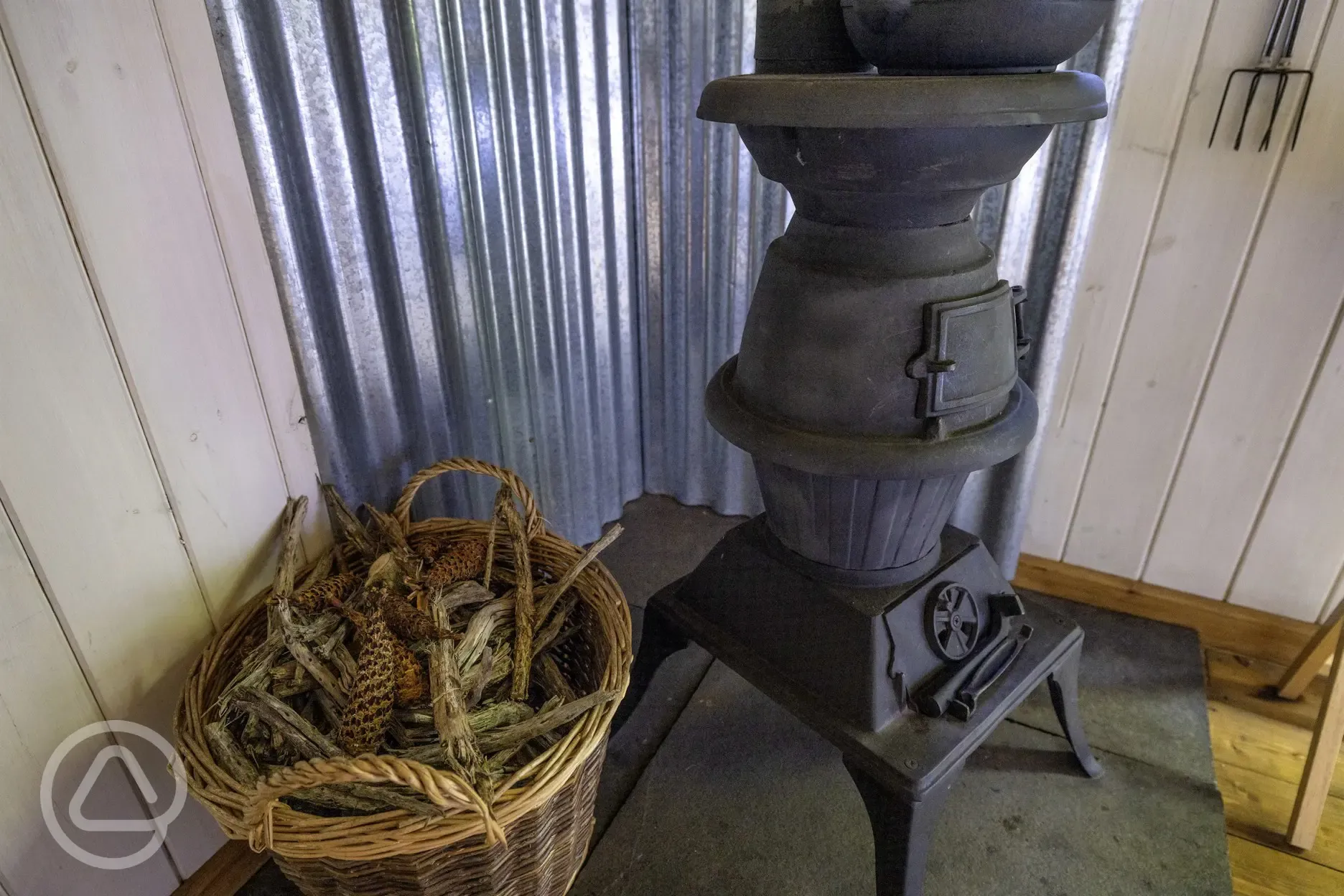Shepherd's hut wood burner