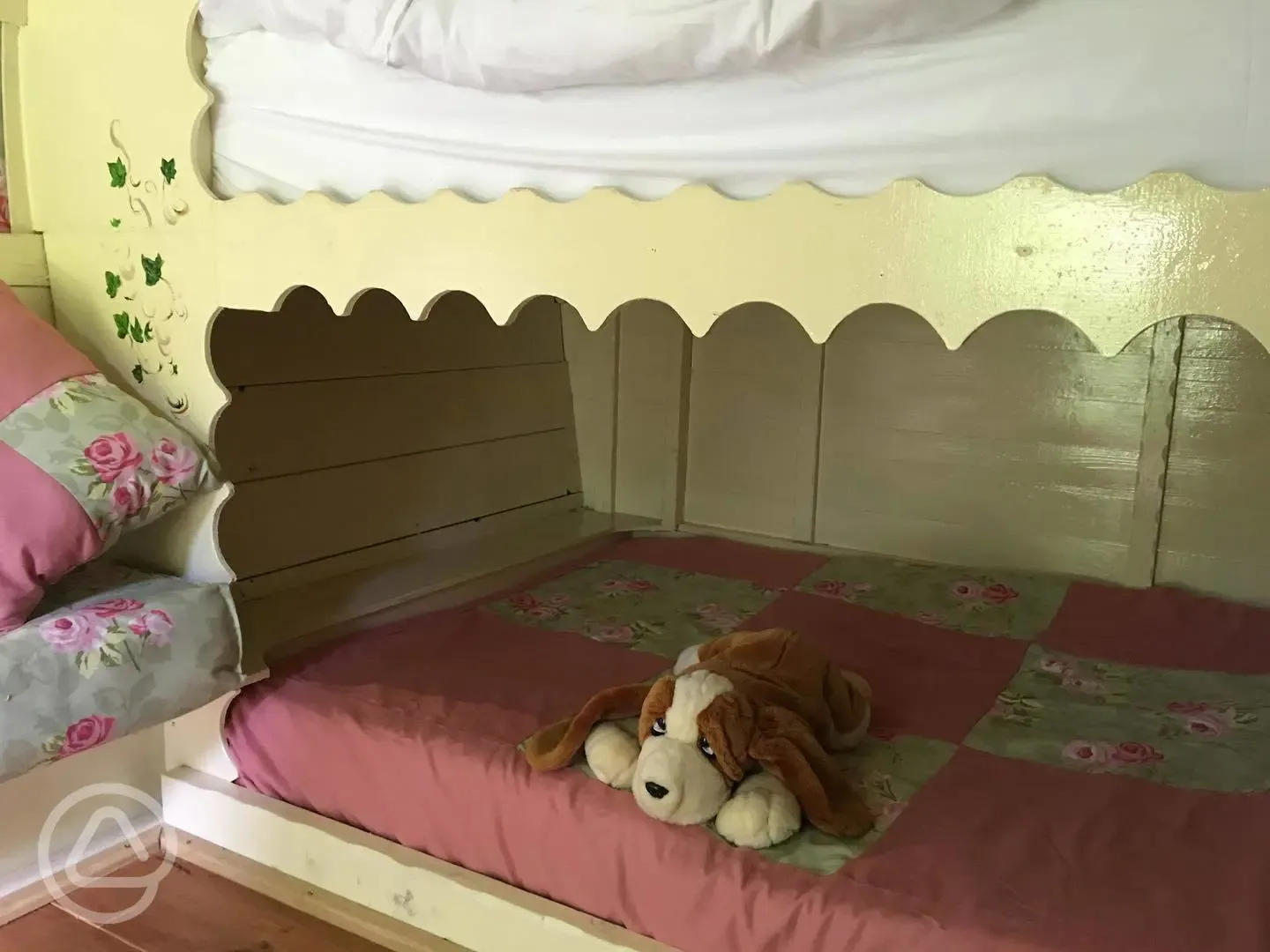 Gypsy caravan bottom bed for children (sleeping bags provided)