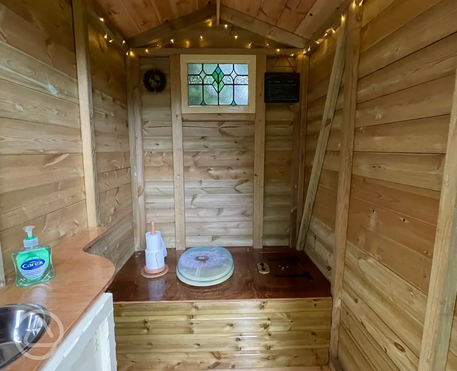 The gypsy van compost toilet with pretty bench seat