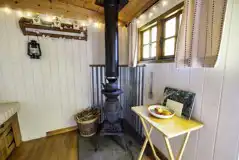 Shepherd's hut wood burner