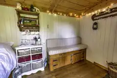 Shepherd's hut interior