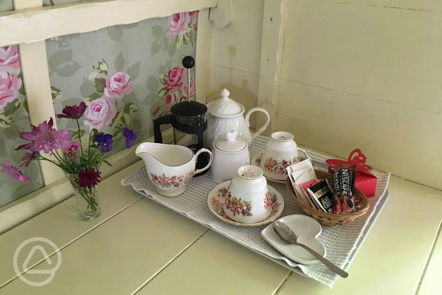 cups in gyspy caravan (mugs in summer house if you prefer)