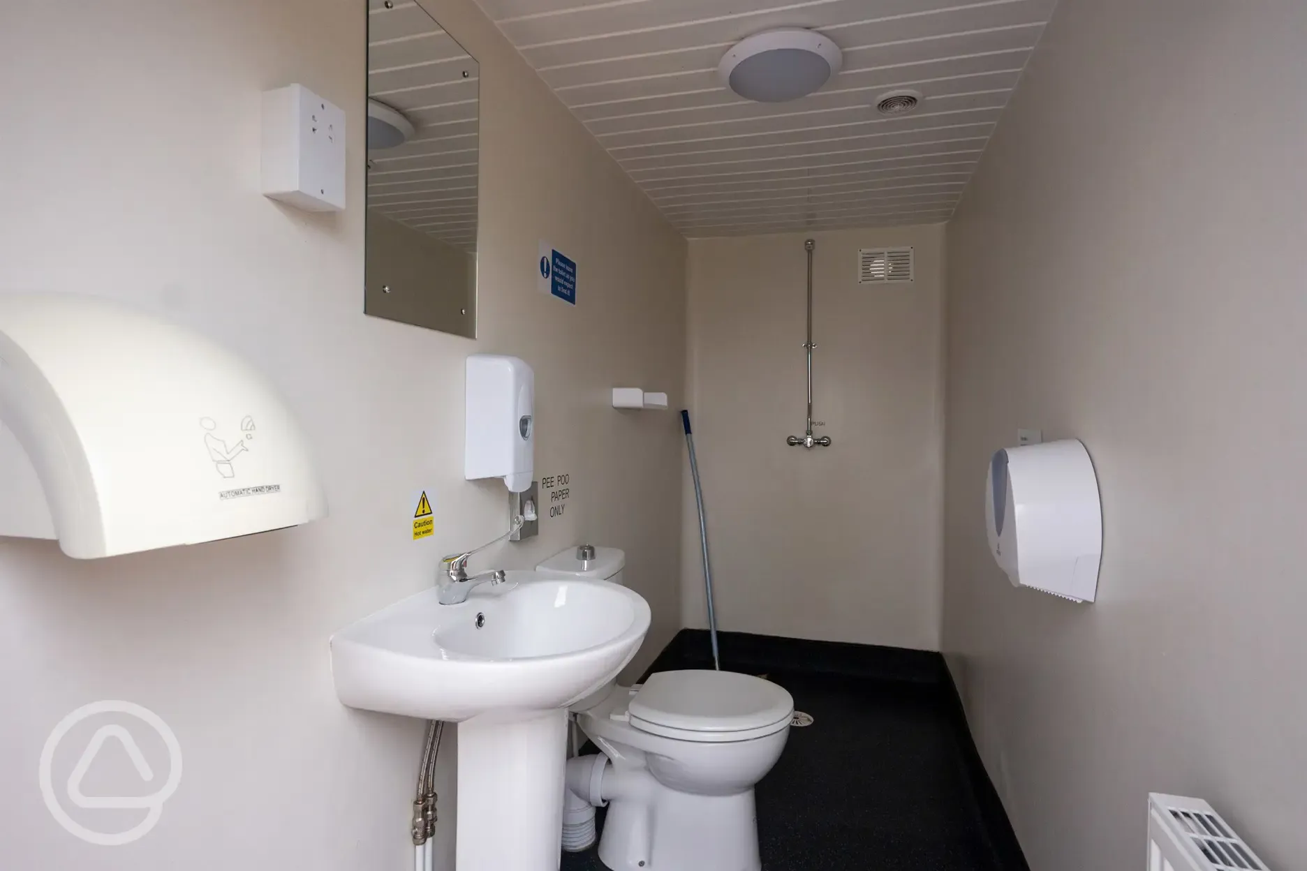 Private camping and touring toilets and showers