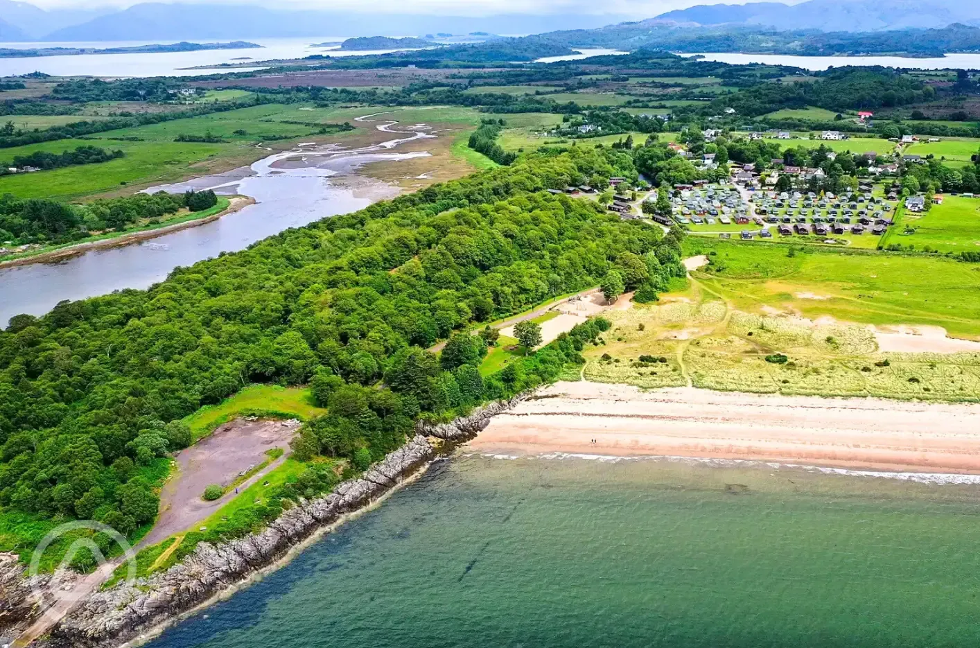 Aerial of the site by the beach