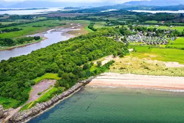 Aerial of the site, a ten minute walk from Tralee Bay beach