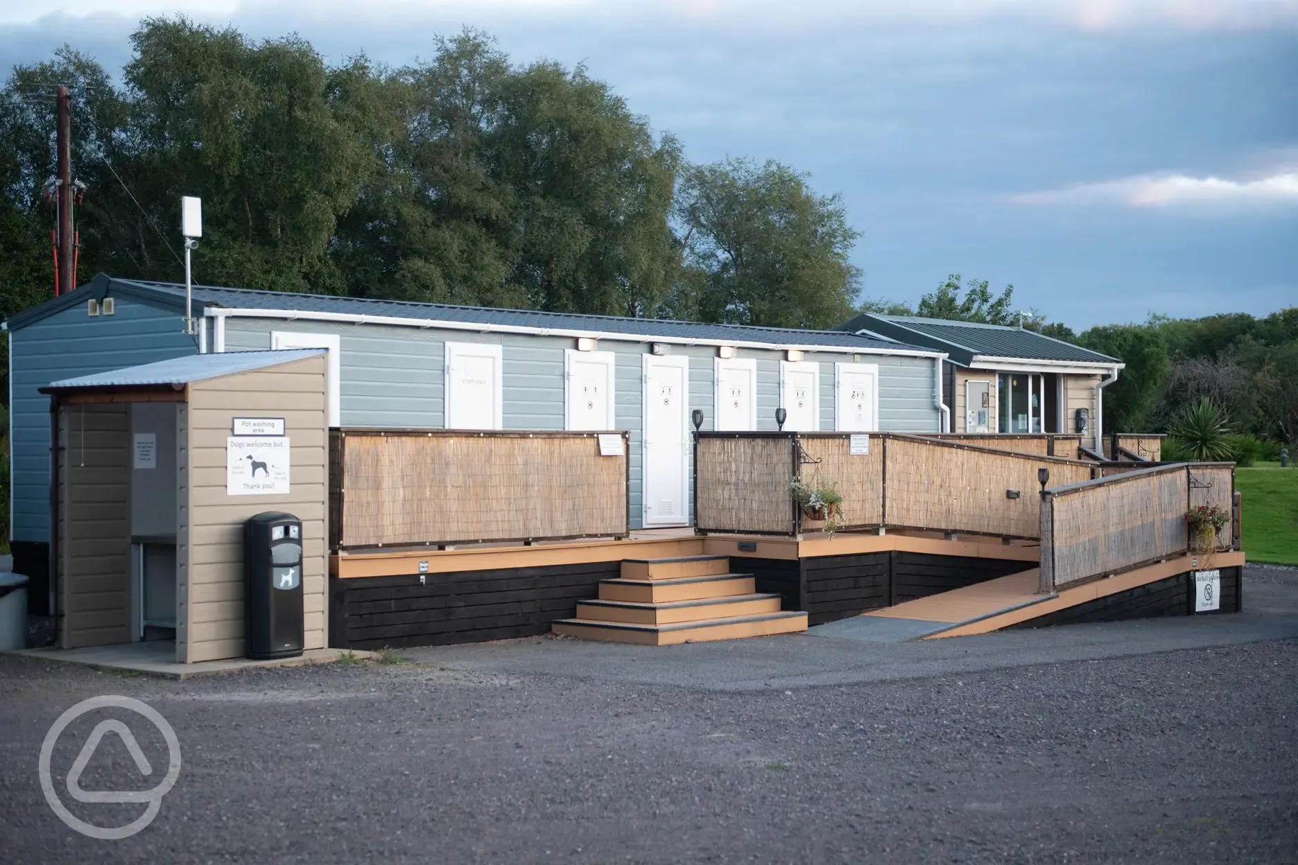 Camping and touring shower block