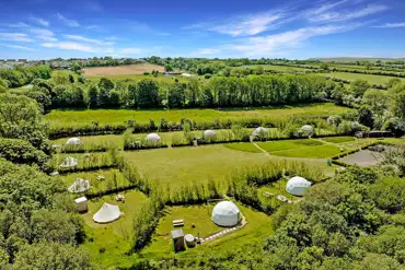 Aerial of gedomes